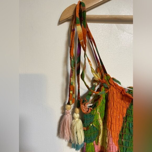 True Destination Boho Tropical Tassel Strap Dress – Size M - Picture 4 of 9